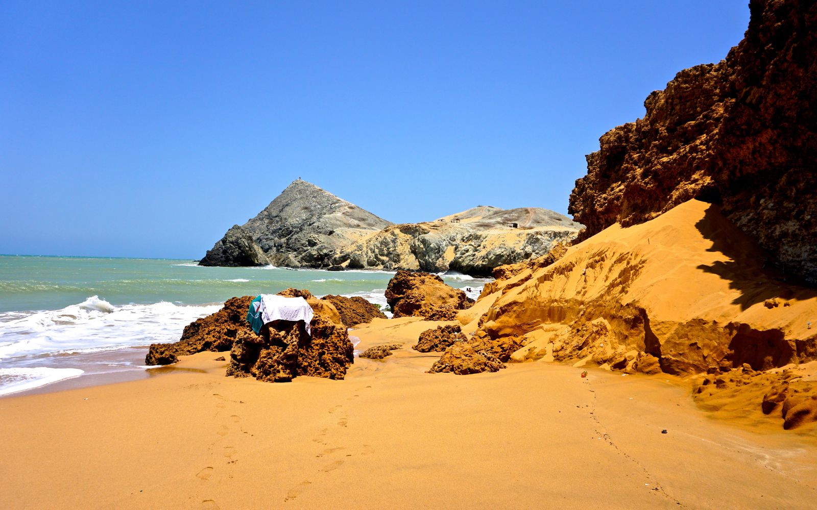 Desert beach landscape in La Guajira